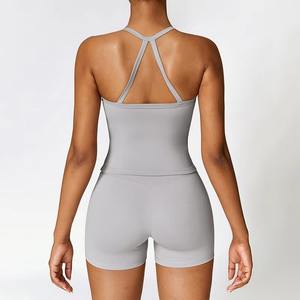 Conjuntos Deportivos para Mujer, Ropa de Gimnasio, Ropa Deportiva Ajustada, Ropa Deportiva Elástica, Conjuntos de Fitness para Gimnasio, Conjuntos de Yoga de Manga Corta - Product Image 2