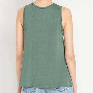 Dernier modèle de débardeur de sport respirant sans manches pour femmes, avec logo OEM brodé personnalisé, idéal pour l'entraînement, le yoga et les activités athlétiques, disponible en grandes tailles - Product Image 2