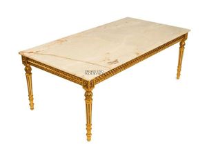 Juego de Mesa de Centro de Madera Dorada Clásica de Lujo - Product Image 3