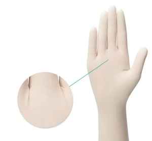 Gants chirurgicaux stériles en latex sans poudre de qualité médicale, blanc naturel, qualité supérieure, certifiés CE, taille 7-7,5, direct - Product Image 5