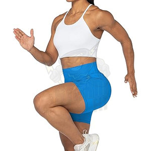 Vente en gros de joggings taille haute pour femme en polyester pour la course à pied pour femme Short d'entraînement taille haute Spandex Yoga Short de motard pour femme - Product Image 6