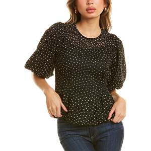 Top da Donna Gracia con Stampa Floreale Bohémien, Design Ricamato con Paillettes, Taglia Unica e XL, in Chiffon e Tessuto Lavorato a Maglia - Product Image 1