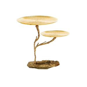 Classic Design Wooden <b>Cake</b> Serving <b>Stand</b> With Aluminium Base High Quality <b>Cake</b> Server At Affordable Price - Product Image 6