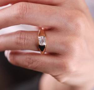 Cubic Zircon Stone Cushion Cut Minimalist Band 925 Sterling Silver Women <b>Girl</b> Engagement <b>Ring</b> Fine Silver Jewelry Wholesale Bulk - Product Image 4