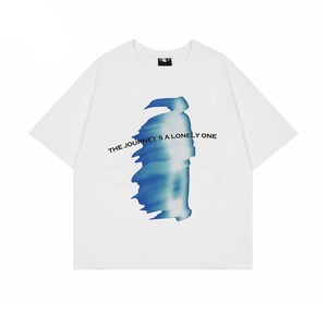 T-shirt de haute qualité en coton 350gsm épais surdimensionné blanc épais imprimé épaule goutte - Product Image 6