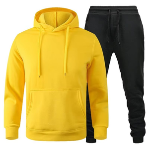 Conjunto Deportivo de Dos Piezas para Hombre, Talla Grande, Mangas Largas, Sudadera con Capucha de Felpa Técnica Lisa, Venta al Por Mayor - Product Image 6