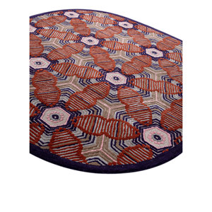 Jaipur wunderkammer ผ้าขนสัตว์และพรมวิสคอสขนแกะรูปสี่เหลี่ยมผืนผ้าคลาสสิกลายเรขาคณิตสำหรับบ้านห้องนั่งเล่นพรม-109 - Product Image 2