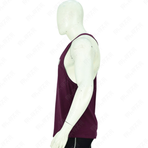 Camiseta sin mangas deportiva con logotipo personalizado, camiseta ajustada para hombre, camiseta sin mangas de malla, camiseta sin mangas, camiseta sin mangas acanalada - Product Image 3