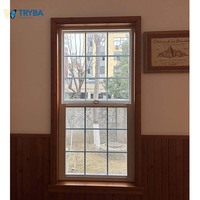 Ventana Corredera Vertical de PVC de Estilo Americano, Eficiente Energéticamente, Ventanas de Vinilo de Una o Dos Hojas con Rejillas