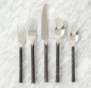 Juego de cubiertos de acero inoxidable respetuoso con el medio ambiente, precio al por mayor, cubiertos con mango de resina, acabado chapado para festivales, regalos de vacaciones - Product Image 4