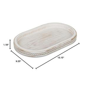 Natural finish <b>wooden</b> <b>serving</b> <b>tray</b> with soft edges ideal for kitchen use or home decor centerpiece styling - Product Image 4