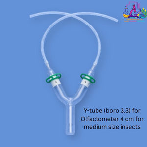 Tubo en Y para Olfactómetro, 4 cm, Tamaño Mediano, para Insectos, Vidrio Borosilicato Boro 3.3, Vástago de 15 cm, Brazos de 10 cm, para Estudio del Comportamiento de Insectos - Product Image 1