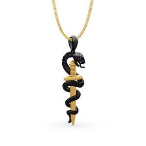 Collier commémoratif Jeulia Never Give Up Mamba Dagger en argent sterling plaqué rhodium - Product Image 2