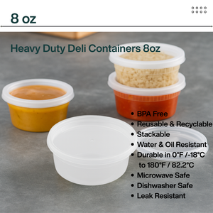 ProTakeOut [9 Oz] Contenedores de PP Resistentes para Alimentos con Tapas, 20 Sets, Aptos para Microondas y Congelador, Duraderos y Antiderrames - Product Image 4