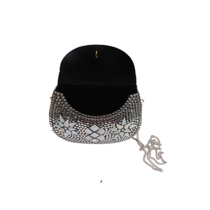 Versatile Design Velvet Cloths <b>Bags</b> <b>for</b> <b>Woman</b> Low Prices Cloths Drawstring <b>Bags</b> With Gray & <b>White</b> Stone Ambroidry - Product Image 6