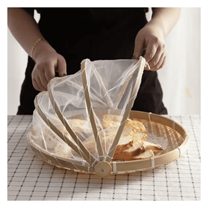 Plateau de séparation en bambou avec couvercle en bambou tissé en filet pour le séchage des fruits, le stockage des collations et l'usage domestique, origine Vietnam - Product Image 1