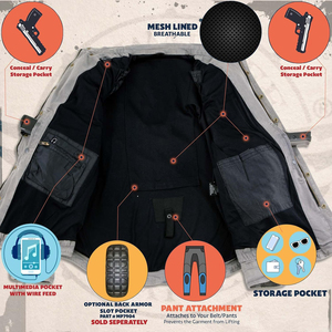 Camisa de Motociclista con Capucha para Hombre, Talla Grande, Gris/Negro, con Protección Certificada CE, Reforzada, Ignífuga, Transpirable y Resistente al Viento GK - Product Image 3