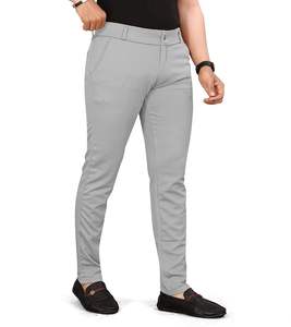 Vente en gros Pantalons larges droits décontractés personnalisés pour hommes 100% coton Pantalons en toile formels colorés teints unis Service OEM intermédiaire - Product Image 4