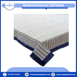 Exquisito mantel de algodón 100% hecho a mano, la más nueva tendencia, cubierta de mesa para eventos con diseños impresos en bloques a la venta - Product Image 2