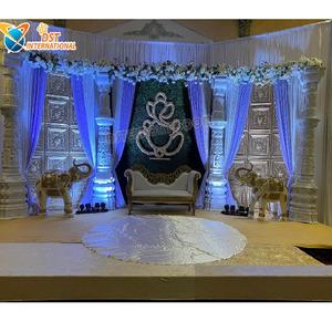 การต้อนรับสีขาวที่หรูหราการตกแต่งเวทีสำหรับเอเชียใต้และศรีลังกางานแต่งงานสำหรับงานเลี้ยงและพิธี - Product Image 1