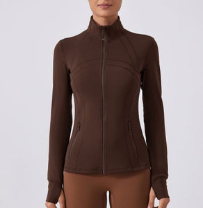 Women's Stand-Up Collar Yoga <b>Jacket</b> Slim Fit Long-Sleeved Top for Running <b>Cycling</b> Sports Fitness Breathable Design for Autumn - Product Image 3