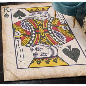Tapis imprimé à motifs modernes : Tapis King Card, petit, salle de jeux, décoration de salon, tapis fin non tissé - Product Image 5