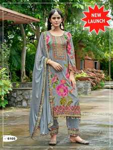 Muselina de colección Premium con impresión digital y trabajo de espejo Fabricante y proveedor de trajes Salwar de Surat - Product Image 6