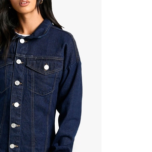 Custom Design Women Jeans <b>Jacket</b> Cotton Long Sleeve <b>Denim</b> Outerwear OEM Wholesale Affordable Stylish Fashion - Product Image 4