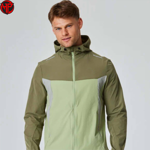 Veste de course imperméable d'extérieur personnalisée Coupe-vent Col montant Respirant Revêtement solide Vestes coupe-vent - Product Image 3