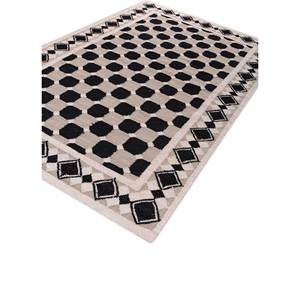 Alhambra Geometric Wool <b>Rugs</b> in Grey & Black Flat Weaves for Home for Hallway Rectangle Striped-ADWL-13159 - Product Image 2