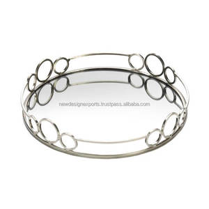 <b>Silver</b> Circles <b>Mirrored</b> Tray - Product Image 1