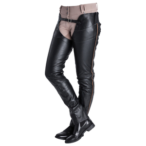 Chaps d'équitation en cuir véritable souple de qualité supérieure, style western, moto, confortables, couleur personnalisable, logo, pour hommes - Product Image 3