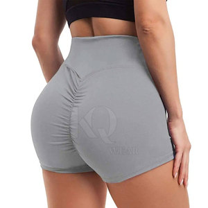 Shorts taille haute respirants et écologiques avec effet froncé, en tissu extensible, coupe confortable pour la gym, l'entraînement, le fitness et la course à pied - Product Image 2