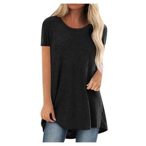 T-shirt à col en V pour femmes Tendance de la mode estivale avec rayures Haut ample surdimensionné à manches courtes Taille XL - Product Image 3