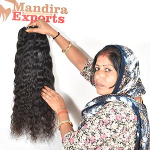 Vendeur de cheveux naturels à donneur unique, faisceaux noirs vierges purs bouclés, extensions de cheveux humains bruts au temple Remy, vente en gros - Product Image 2