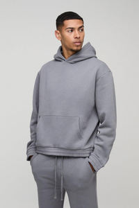 Nouveau style de survêtement décontracté à capuche pour hommes, ensemble de sport en molleton doux, confortable, ample, jogging uni, léger - Product Image 6