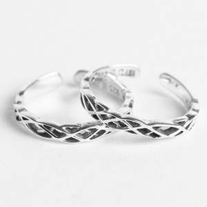 NOVAMART Fine 925 Sterling Silver Knotted <b>Toe</b> <b>Rings</b> Diamond and Zircon Set for Engagement Wedding Wholesale Export - Product Image 3