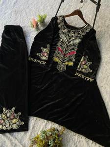 Salwar Kameez pour femmes, style kaftan, nouveau design, tissu en soie georgette, broderie de séquence, traditionnel, pour les fêtes, les occasions spéciales - Product Image 5