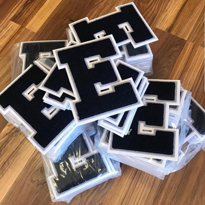 Custom Designed Big Size Multi-Colored Chenille <b>Embroidered</b> <b>Towel</b> Patch PVC Iron-On Fabric with Sequins for Back Decoration - Product Image 6