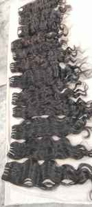 Vague naturelle non traitée bouclée Yaki Remy paquets de cheveux bruts vierges pour femmes vendeur bon marché Machine Double trame cheveux humains du temple indien - Product Image 2