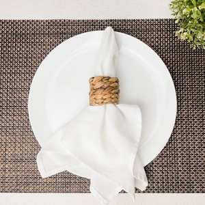 Servilletero moderno de lujo a precio barato, venta al por mayor, anillos tejidos a mano de jacinto de agua para servilletas - Product Image 4