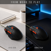Souris de jeu filaire USB avec rétroéclairage RVB 3600 DPI à 7 boutons avec capteur optique pour PC, ordinateur portable, bureau et e-sport