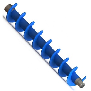 Blue Helical Metal <b>Auger</b> with Screw and Spikes for <b>Drilling</b> Applications Ashok Industries 50 Ton Excavator 6000 Working Pressure - Product Image 2