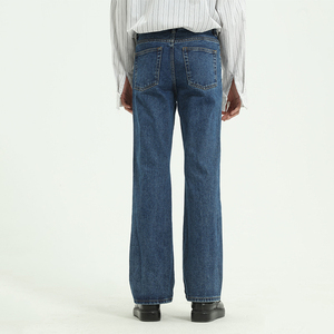 กางเกงยีนส์สุดฮอตของผู้ชายกางเกงยีนส์ขาตรงทรงสลิมฟิตกางเกงยีนส์ขาดๆปักลายสตรีทแวร์สไตล์พรีเมียม - Product Image 3