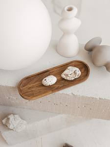 Plateau ovale étroit en bois de chêne fait à la main, plateau Long en bois mince pour bougie et présentoir de bijoux du fournisseur indien - Product Image 3