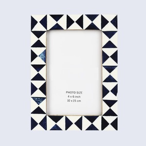 Marco de fotos moderno Marcos de fotos con incrustaciones de hueso rectangulares Marcos de fotos de hueso rectangulares hechos a mano - Product Image 4