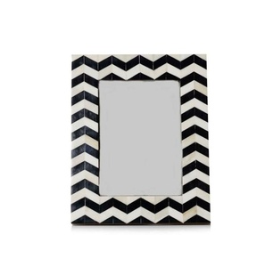 Cadre photo à incrustation d'os en bois MDF pour la couleur noire et blanche pour la forme carrée pour le produit Offre Spéciale - Product Image 1