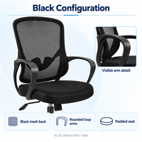 Chaise de bureau à dossier haut en maille avec base en PP, roulettes en nylon et réglage en hauteur pour bureau informatique et sièges de conférence