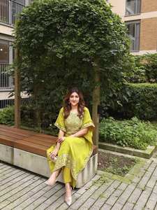 Ensemble pantalon et kaftan en faux georgette nouvellement lancé pour le bureau et les tenues décontractées à un prix abordable Vêtements ethniques Pantalon et kaftan - Product Image 2