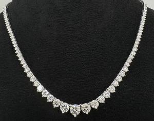 สร้อยคอมอยส์ซอไนต์ทรงกลมสีขาว925สร้อยคอเงินสเตอร์ลิงและเครื่องประดับเพชรอื่นๆ - Product Image 1